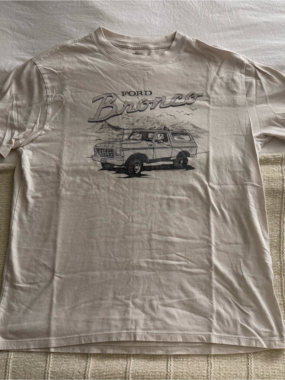 Ford Bronco Graphic Tee - Cream with Black Print